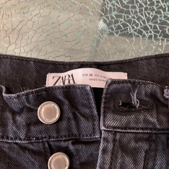 Zara High Waisted Straight Cropped Mom Jean - Picture 8 of 11